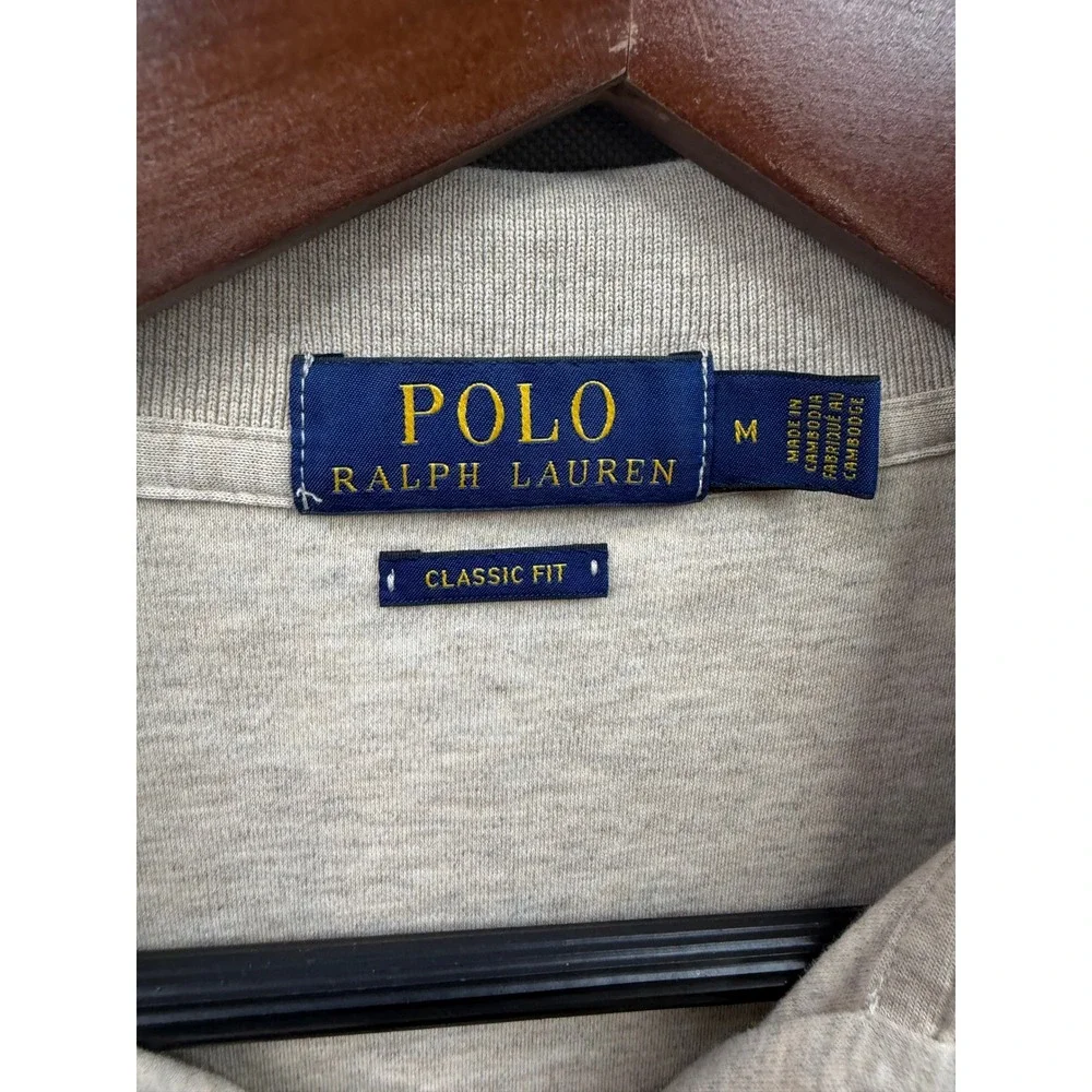 Polo Ralph Lauren Polo Shirt Mens Tan Heather Classic Fit Size M
